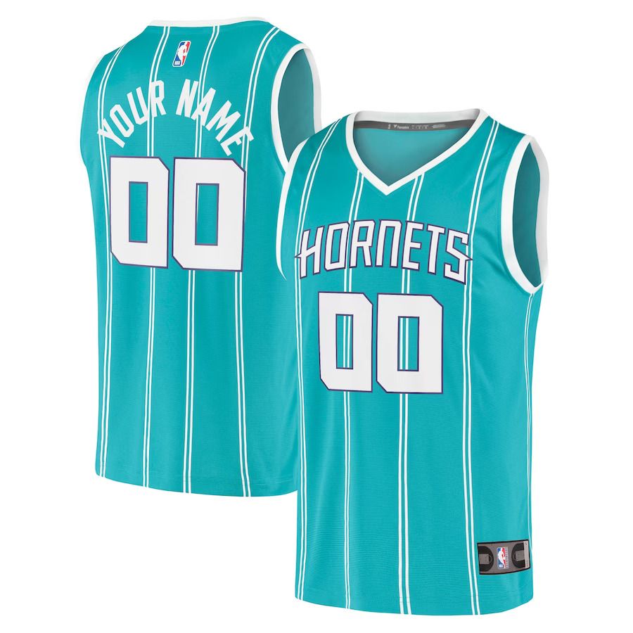 Men Charlotte Hornets Fanatics Branded Teal Fast Break Replica Custom NBA Jersey